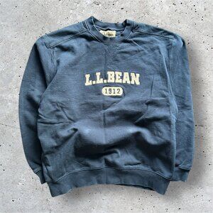 L.L. Bean Navy Crewneck Sweatshirt – Logo Embroidery – Size L